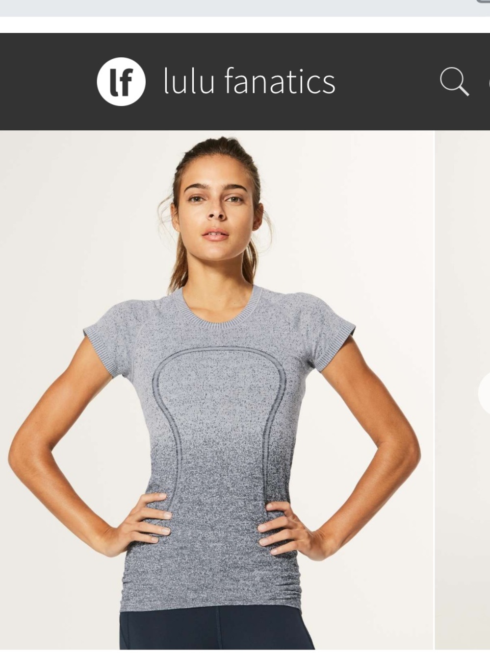 RARE Lululemon Swiftly Tech Short Sleeve Sz 10 Ombré Dark Cast Grey Silver White